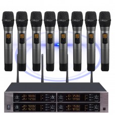 Microflx MXC800 8 Handheld Digital Wireless Microphone System Professionally Designed For Stage Performance and Large Conference
